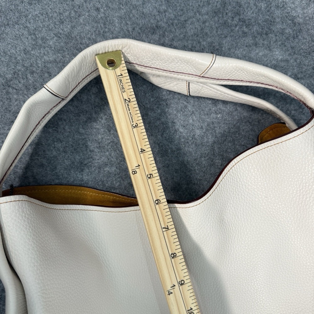 Coach Cream Leather Hobo with Brown Trim - Picture 16 of 16